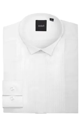 Boys Wing Collar, Plain Fly Front Tuxedo Shirt By Dobell | Dobell - View #7