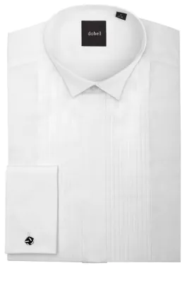 Wing Collar, Pleated Front Tuxedo Shirt by Dobell