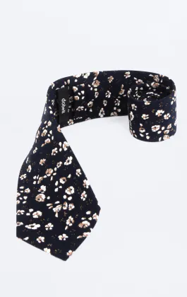 Blue and White Floral Tie