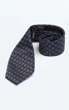Navy Paisley Pattern Tie
