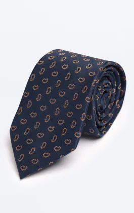 Navy Paisley Pattern Tie