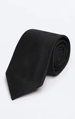 Black Textured Tie