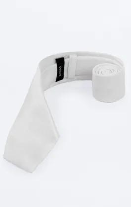 White Dupion Tie