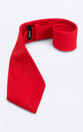 Crimson Red Dupion Tie