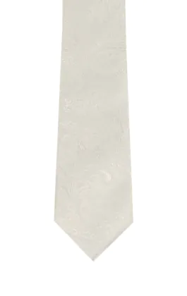 Dobell Boys Pearl Ivory Paisley Tie
