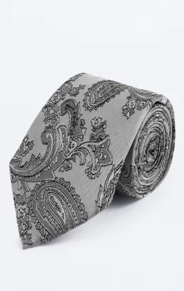 Dobell Grey Paisley Tie