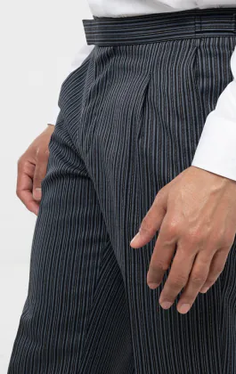 Dobell Black & Grey Striped Morning Suit Trousers