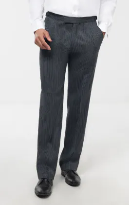 Dobell Black & Grey Striped Morning Suit Trousers