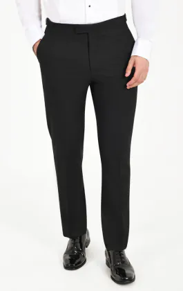 Black Tuxedo Trousers with Satin Side Stripe