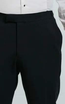 Navy Tuxedo Trousers with Satin Stripe