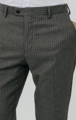 Charcoal Chalkstripe Suit Trousers