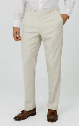 Winter White Twill Suit Trousers