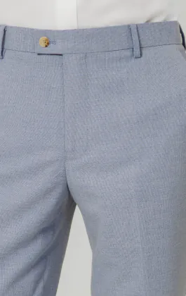 Light Blue Hopsack Suit Trousers