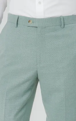 Mint Green Hopsack Suit Trousers