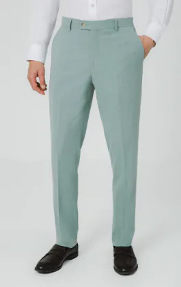 Mint Green Hopsack Suit Trousers