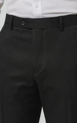 Black Pinstripe Suit Trousers