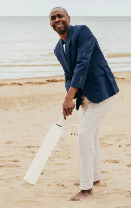 Cream Linen Suit Trousers