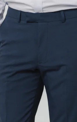 Dobell Mid Blue Suit Trousers