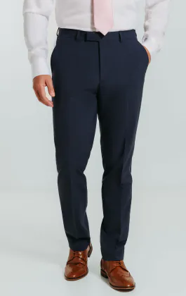 Dobell Mid Blue Suit Trousers