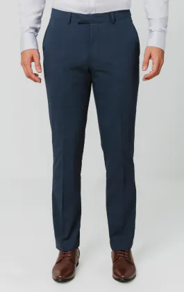 Dobell Mid Blue Suit Trousers