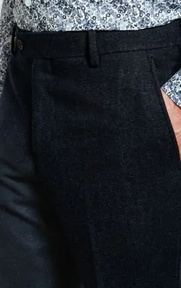 Black tweed trousers on sale