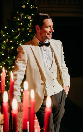 White Notch Lapel 3 Piece Tuxedo
