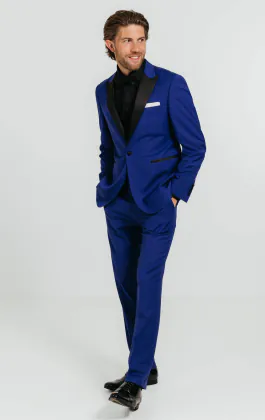 Bright Blue Tuxedo with Peak Lapel