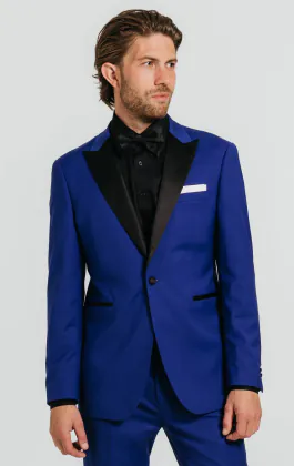 Bright Blue Tuxedo with Peak Lapel