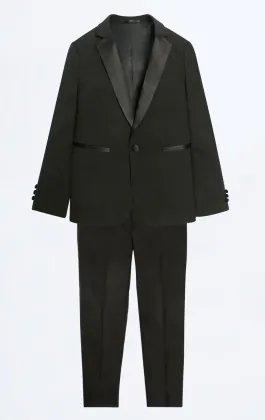 Boys Black Tuxedo with Notch Lapel