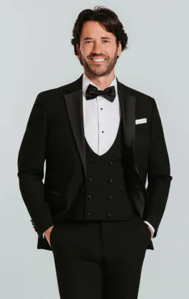 Black 3 Piece Tuxedo with Notch Lapel