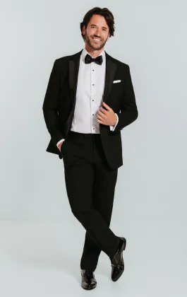 Black Slim-Fit Tuxedo with Notch Lapel