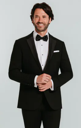 Black Slim-Fit Tuxedo with Notch Lapel