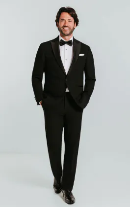Black Slim-Fit Tuxedo with Peak Lapel