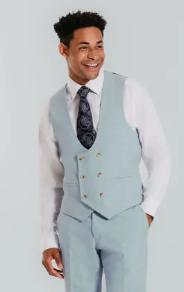 Light Blue Double Breasted Vest