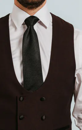 Burgundy Double Breasted Tuxedo Vest