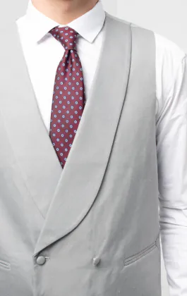 Dove Grey Double Breasted Shawl Lapel Morning Suit Vest