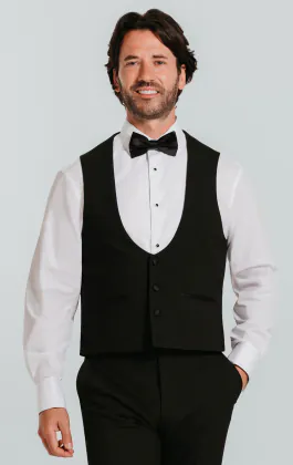 Black Horseshoe Tuxedo Vest