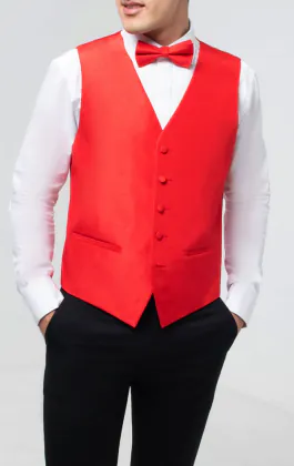 Crimson Red Dupion Vest