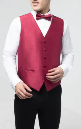 Burgundy Dupion Vest
