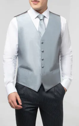 Silver Dupion Vest