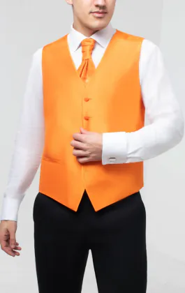 Orange Dupion Vest