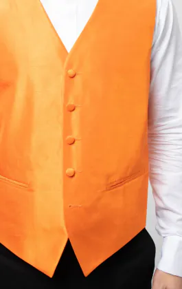 Orange Dupion Vest