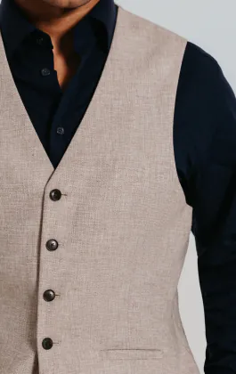 Sand Linen Vest