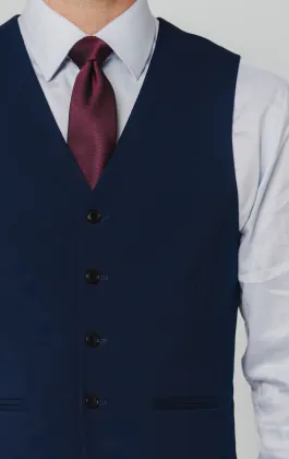 Blue Slim Fit Vest