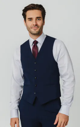 Blue Slim Fit Vest
