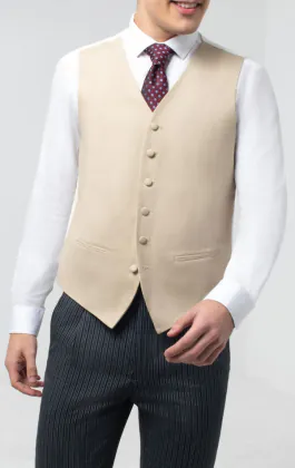 Gold/Buff Single Breasted Morning Suit Vest