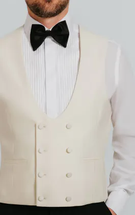 White Double Breasted Vest