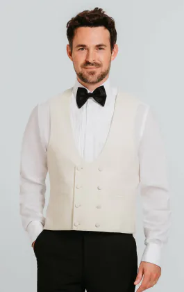 White Double Breasted Vest