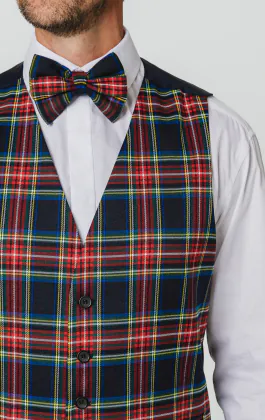 Navy Blue Tartan Vest