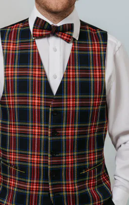 Navy Blue Tartan Vest